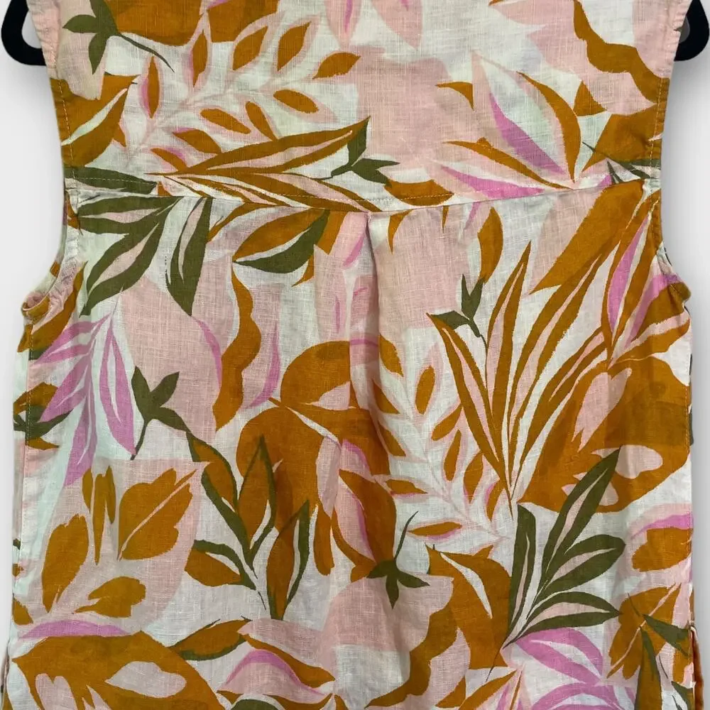 C&C California 100% linen floral shift dress size medium - Picture 4 of 11